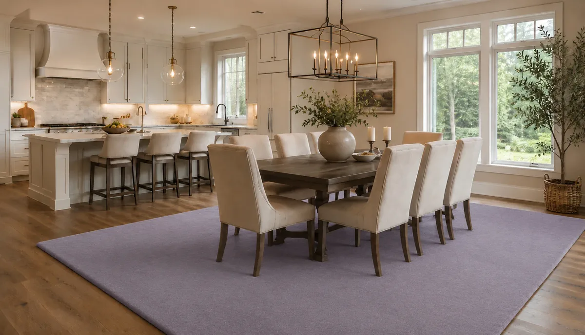 Plain Mid Purple Slate Wool Rug