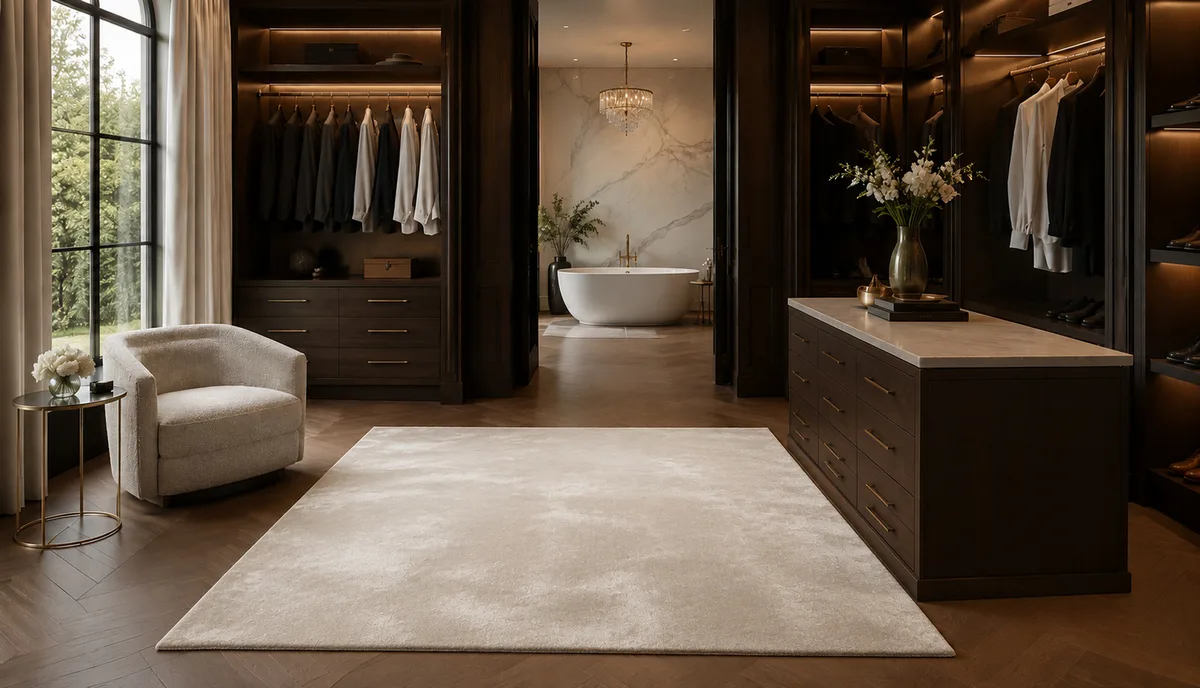 Plain Oyster White Art Silk Rug
