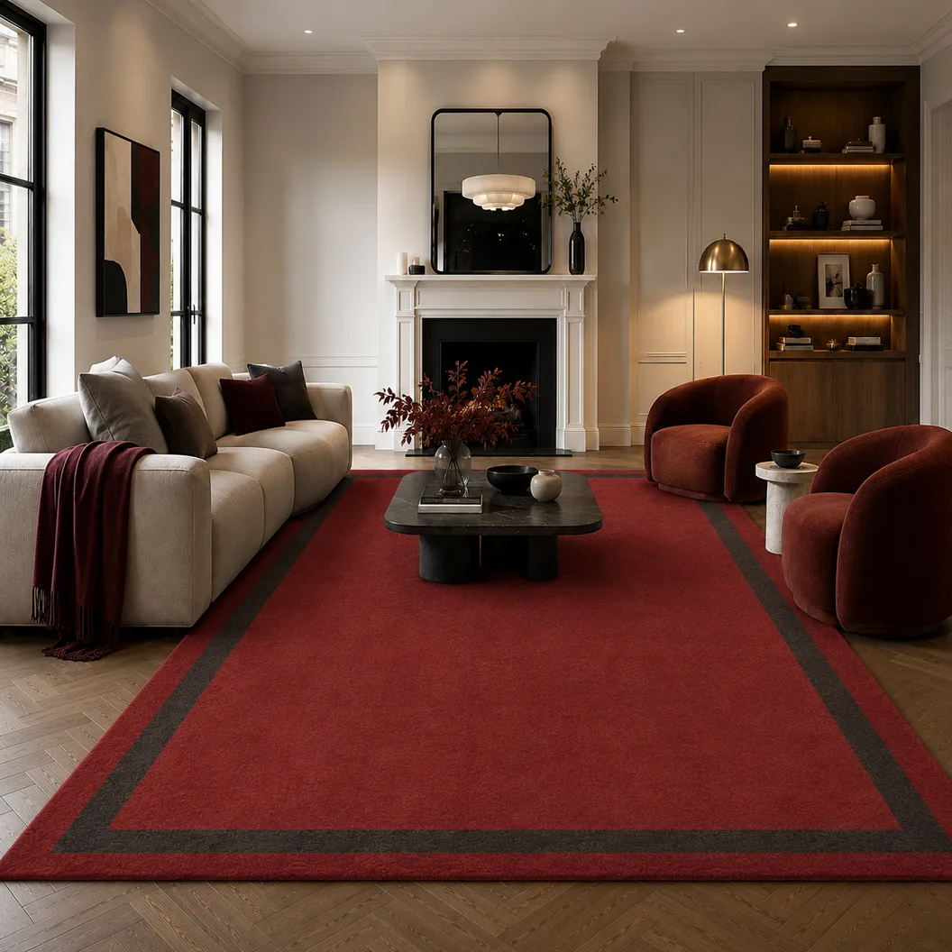 Inset border rug