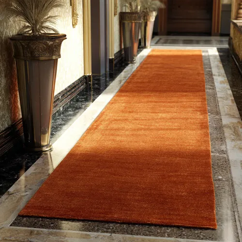 Plain Traffic Orange Viscose Runner